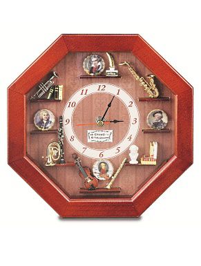 Reutter Uhr 22x22 cm - Musikuhr mit Glassscheibe
